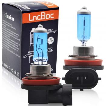 Lncboc Bombilla H11 blanca halogena Lámparas Faro Delantero del Coche Lámparas Luces de Coche 12V 55W Paquete de 2