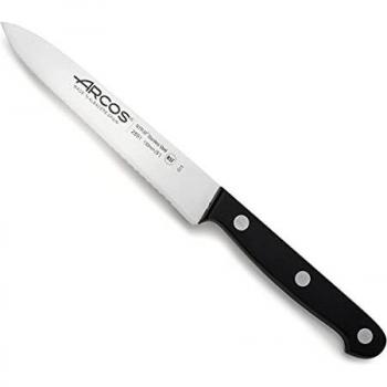 Arcos Serie Universal, Cuchillo Tomatero Cuchillo para Verduras, Hoja de Acero Inoxidable Nitrum 130 mm, Mango de Polioximetileno, POM Color Negro