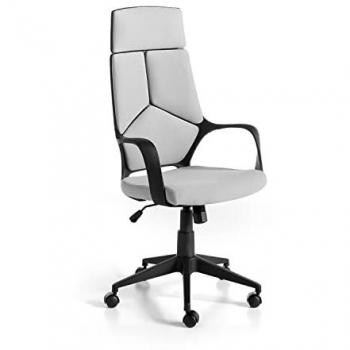 Silla Oficina Giratoria Ergonómica Gris con Reposabrazos - 63 x 63 x 117/127 cm