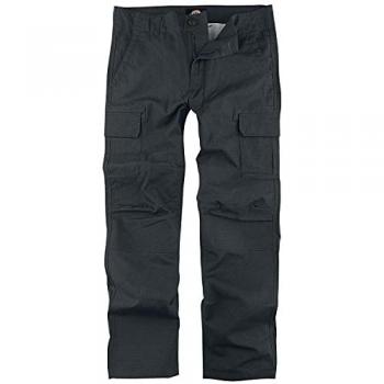 Dickies Men's Straight Trousers, Black, Size W29, Cotton with Double Knee Reinforcement