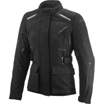 Ixon Chaqueta de Moto Mujer Midgard Negra - Chaqueta textil impermeable para mujer, color negro, talla 3XL