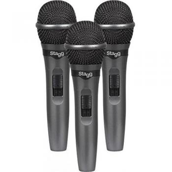 Set de 3 Micrófonos Dinámicos Cardioides para Presentaciones en Vivo Stagg