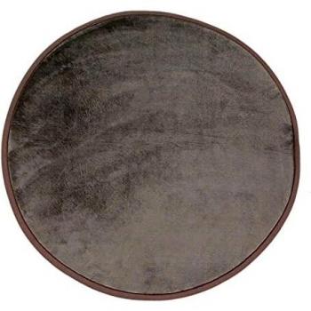 Alfombra Redonda de Franela Extra Suave Antideslizante - Efecto Terciopelo - Diámetro 70 cm - Taupe