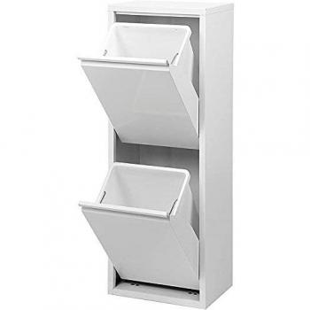 Duett Cubo de Basura metálico Blanco 2 departamentos