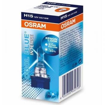OSRAM COOL BLUE Intense H15 12V 55/15W - Lámpara halógena para automóvil de alto rendimiento con luz blanca fría