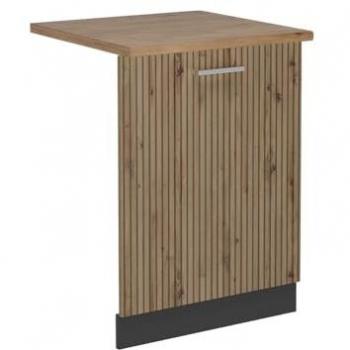 Tapa de Lavavajillas R-Line, Roble Artesanal/Antracita, 60 cm, Accesorio para Lavavajillas, Color Marrón