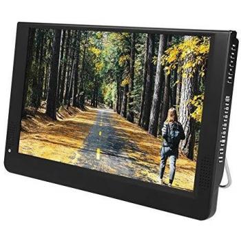 TV Digital portátil de 12 Pulgadas, 1080P 16: 9 LED Mini TV Compatible con Puerto VGA/AV/HDMI/USB/SD/MMC con Adaptador de Encendedor de Cigarrillos para Autos domésticos,110-220V