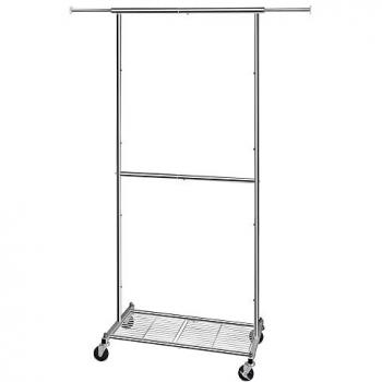 Perchero Burro Extensible Ajustable con Ruedas y Estante para Ropa, Zapatos y Bolsos - Resistente y Duradero