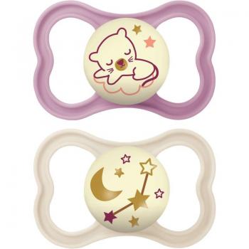MAM Air Night Pacifier for Girls (6+ Months) - 2 Pack