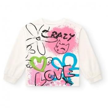 Camiseta Blanca con Estampado Graffiti para Niña Crazy Feelings (Talla 8 años)
