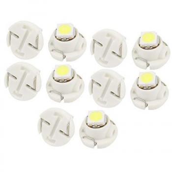 DealMux 10pcs Blanca T4.7 5050 Cluster Dash SMD LED 12V del Coche de la lámpara Interna