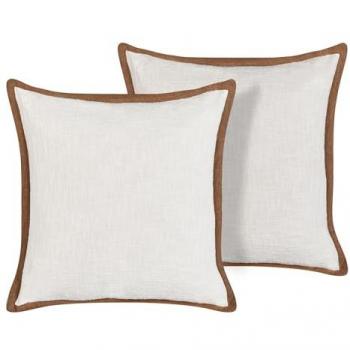 Conjunto de 2 cojines decorativos cuadrados de algodón 45 x 45 cm color blanco crema Ianthe