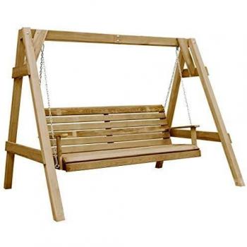 vidaXL Banco Columpio de Jardín Madera Pino 205x150x157 cm Asiento Balancín