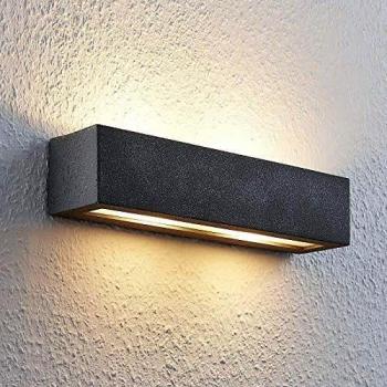 Aplique de pared Lindby Nellie, gris, hormigón, 35,3 cm de ancho, moderno, 2 llamas, G9