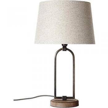 Lámpara de mesa Brilliant Sora con pantalla de tela elegante, LED E27 40 W, color beige