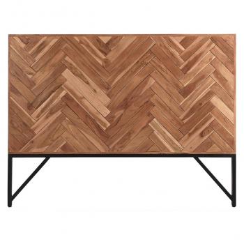 Cabecero espiga en acacia y metal negro L165 cm STICK
