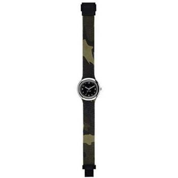 Reloj HIP HOP Mujer Metal Esfera Negro e Correa in silicio, Metal Verde, Movimiento Solo Tiempo - 3H Cuarzo