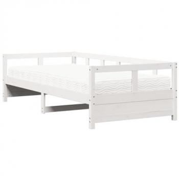 Sofá cama con colchón de 80x200 cm en madera maciza de pino blanco