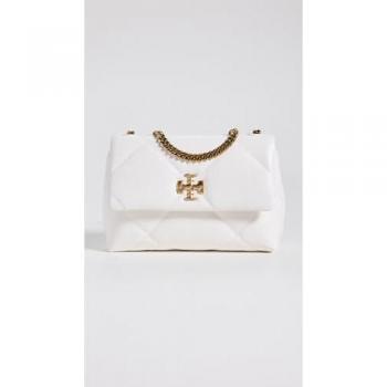 Tory Burch Kira Diamond Quilted Leather Small Convertible Shoulder Bag - White