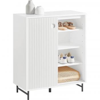 Aparador de entrada SoBuy FSB62-W con puerta corredera y balda ajustable, dimensiones 70 x 37 x 87 cm, color blanco