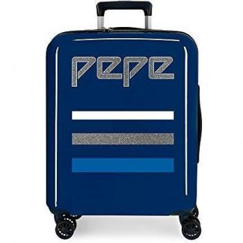 Pepe Jeans Taking off Maleta de cabina Azul 38x55x20 cms Rígida ABS Cierre TSA 38.4L 2,9Kgs 4 Ruedas dobles Equipaje de Mano