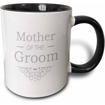 Mensuk Mother of The Groom, Silver Wedding, Matching Marriage Set, Grey Swirls, Ceramic Mug, 11-Oz