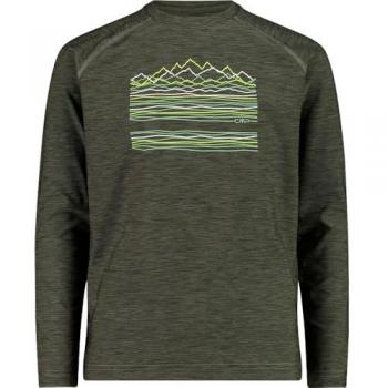 CMP Unisex Long Sleeve T-Shirt for Kids - Olive Melange, Size 3 Years