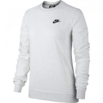 Nike W NSW Club Crew FLC Long Sleeved t-Shirt, Mujer, Birch Heather/Black, XL