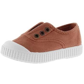 Zapatillas Deportivas Planas para Bebé Niño de Lona Tintada con Elástico y Puntera, Naranja, Talla hasta 30