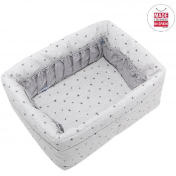 Cambrass Stela - Canastilla acolchada, 22.5 x 29 x 14 cm, color gris