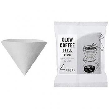 Filtro de papel de algodón KINTO SCS para café a mano - 4 tazas - 60 unidades
