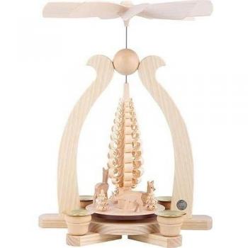 Müller Kleinkunst 1-Tier pirámide - Deer - 29 cm / 11 Pulgadas - Auténtico alemán Erzgebirge pirámides de Navidad