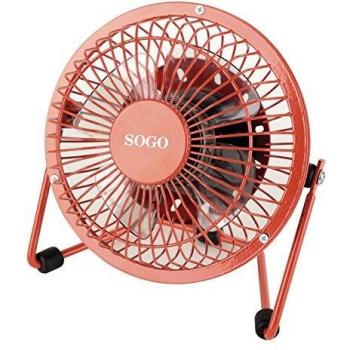 Sogo VEN-SS-3004R Ventilador portátil con conexión USB, 3 W, Otro, Rojo