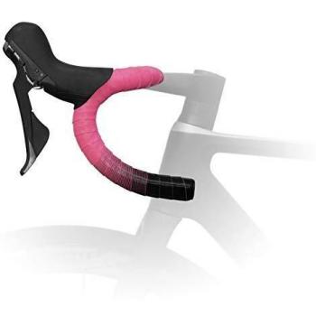 Cinta de manillar Fizik Vento Microtex Tacky bicolor Rosa Flúor Negro 2mm