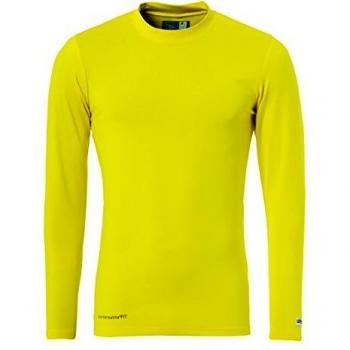 Uhlsport Distinction Colors Baselayer Camiseta de Manga Larga, HombreAmarillo