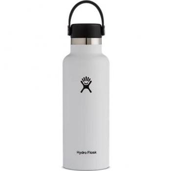 Hydro Flask 18 oz Standard Mouth Thermal Bottle with Flex Cap, White, TempShield Insulation