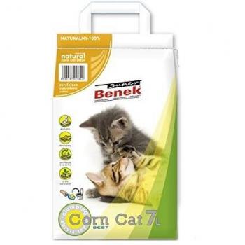 Super Benek Corn Cat Natural arena vegetal aglomerante - 25 l (15,7 kg aprox.), Super Benek Corn Cat Natural areia vegetal aglomerante - 7 l (4,4 kg aprox.), Super