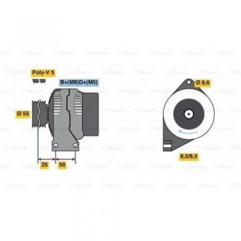 Alternador trifásico BOSCH 0 986 049 540 - Tipo: Alternador, Marca: BOSCH, Modelo: 0 986 049 540
