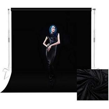 Selens Telón de Fondo 2x2M Fondo Negro de Terciopelo Anti-Arrugas Pantalla Negra Velvet Black Background Cloth para Fotografía Estudio Fotográfico Retrato Video Producto Comida Decoración