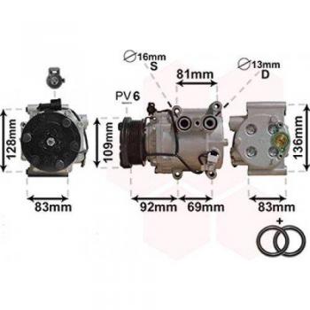 Compresor de aire acondicionado VAN WEZEL 1800K171