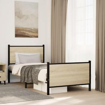 Tumbona de metal roble Sonoma 75x190 cm
