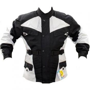 German Wear GW302J - Chaqueta de moto, negro/gris claro, XL