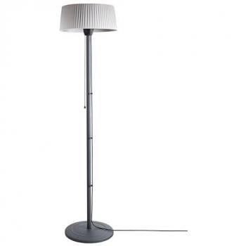 Estufa de patio eléctrica independiente de acero gris 1500 W con accesorios de jardín Varazze