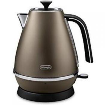 De'Longhi Distinta Hervidor, 2000 W, 1.7 litros, Acero Inoxidable, plástico, Bronce