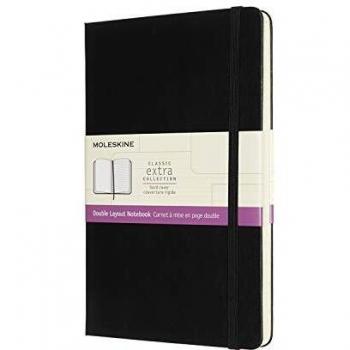 Moleskine, Classic Notebook, Blank and Lined Pages, Hard Cover and Elastic Closure, Large Size 13x21 cm, Sapphire Blue Colour, 192 Pages