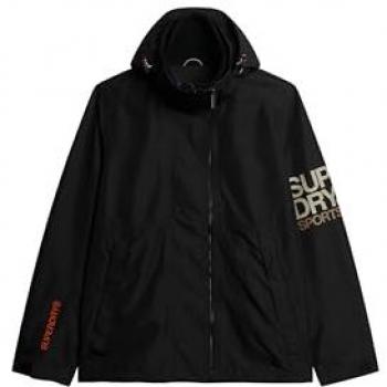 Chaqueta cortavientos con capucha Superdry Yachter para hombre, color negro, talla XXL