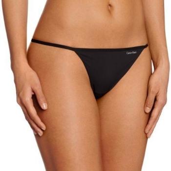 Calvin Klein Thong String - Tanga para mujer, Negro, Large