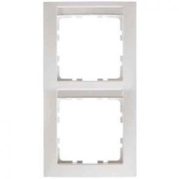 Interruptor Hager Berker S1 | Marco 2 Elementos Vertical Brillo Blanco Polar con Campo de Etiquetas 10128919