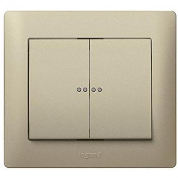 Legrand galea life - Doble tecla con visor circuito galea titanio