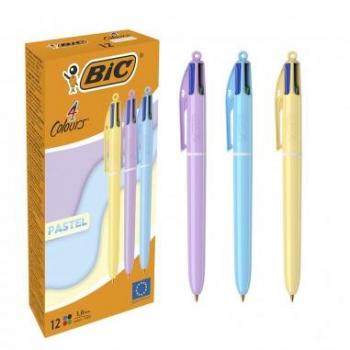 Bolígrafo BIC 4 Colores Pastel - Versión Renovada del Clásico con Tonos Suaves para un Toque Elegante en tu Escritorio